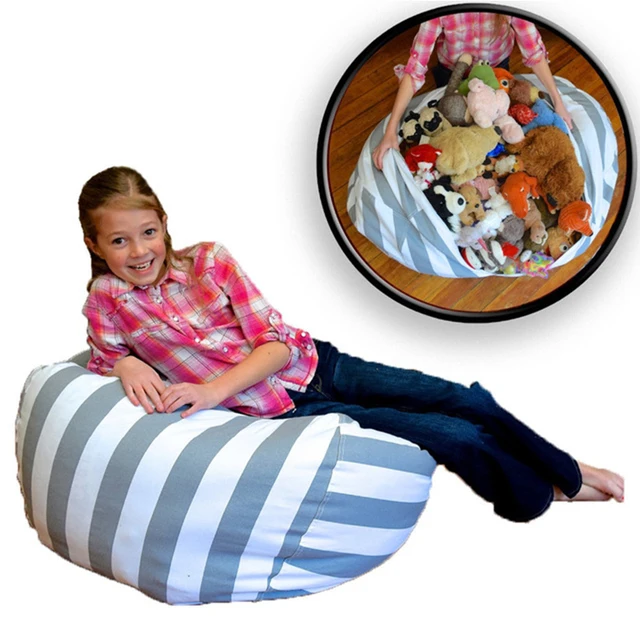 Creative Stuffed Animal Storage Bean Bag Chair Multifunctional Kids Toys Storage Bag Clothes Blanket Organizer Bags