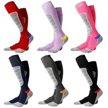 Популярные мужские зимние; теплые; термо Лыжные носки толстые хлопковые спортивные носки для катания на сноуборде, велоспорта, лыжные носки для футбола носки-Терм теплые носки