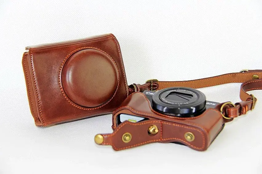 Bolsa Câmera para Canon Caso de Couro da Câmera de Couro Capa plus Correia Novo Luxo Caso de Couro da Powershot G7x Mark 2 G7x ii G7xiidigital Câmera Câmera pu - Image 6