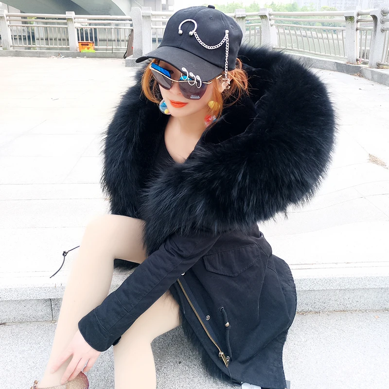 

2019 New Winter Jacket Women Coat Real Fur Casual Fashion Parka Female Brand Detachable 3 In 1 Short Hood Outerwear Thick Warm