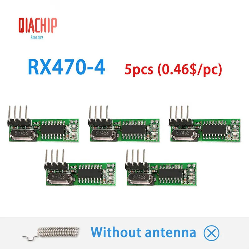 QIACHIP RF 433 МГц Супергетеродинный приемник беспроводное реле DC 1CH ASK/OOK модуль к MCU/ARM Arduino UNO 433,92 МГц пульт дистанционного управления