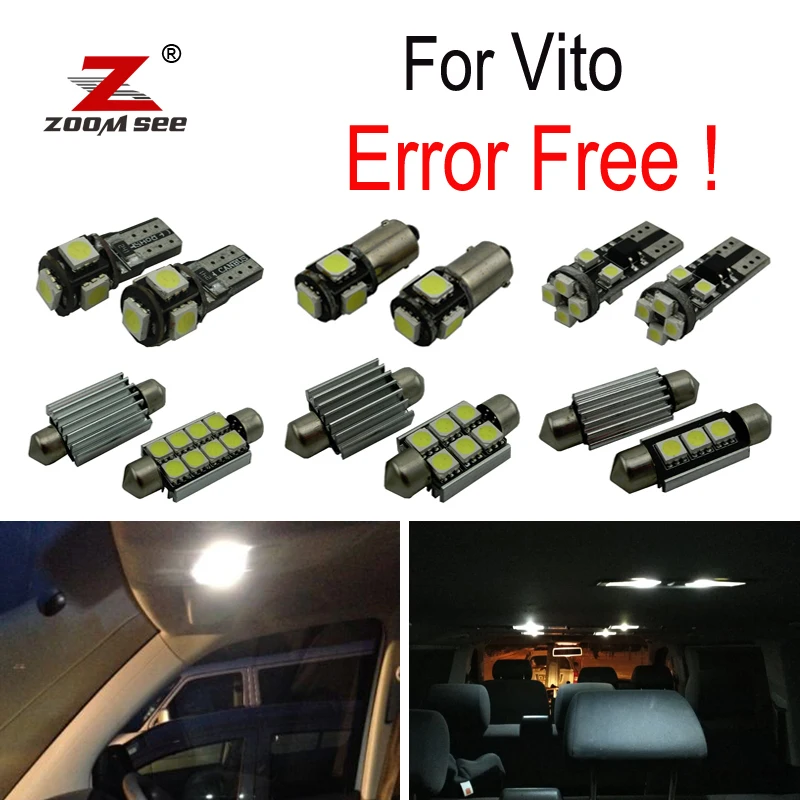 White Canbus error free LED License plate font b lamp b font for Mercedes Benz Vito