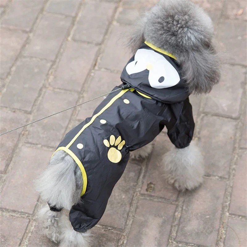 Bigeyedog собака плащ Собака Водонепроницаемый Костюмы комбинезон с капюшоном куртка-дождевик Пудель Бишон мопса одежда открытый pet одежда