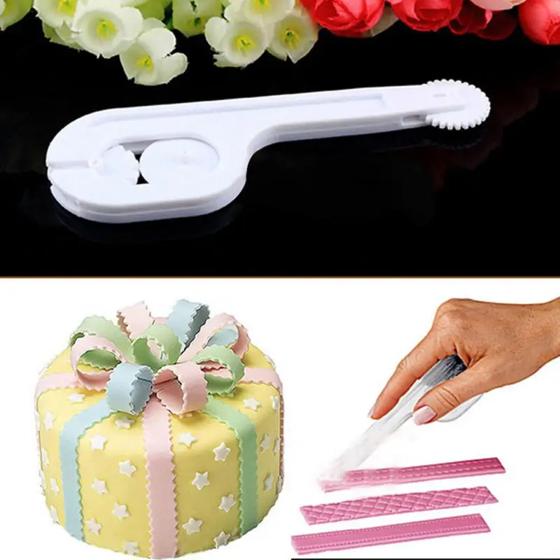 

4pcs/set home kitchen Plastic ABS Wheel Cutter Embossed Tool sugar petal paste marzipan Fondant Cake Modelling Knife DIY Tools