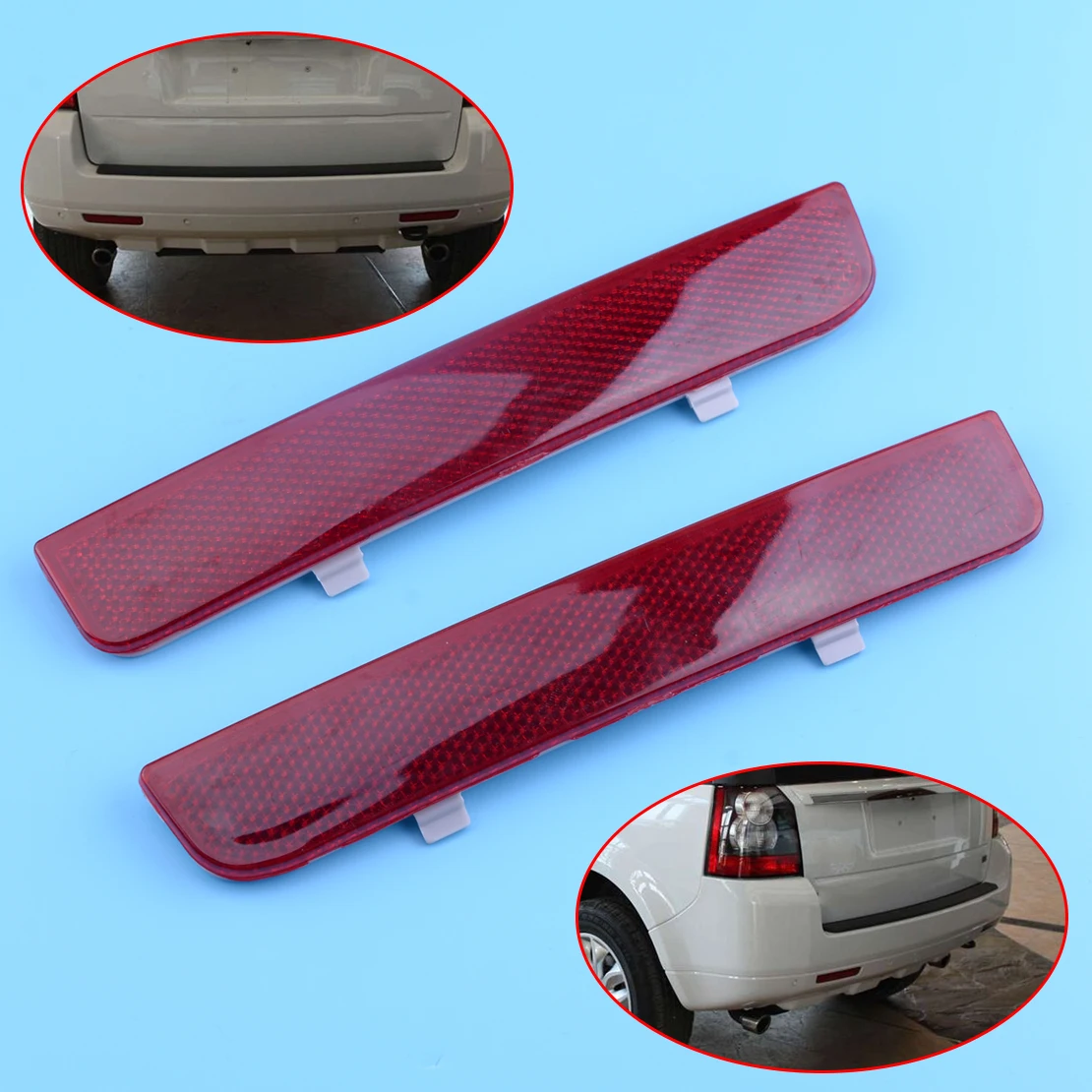 

CITALL 1 Pair Left Right Rear Bumper Red Reflector LR006348 LR006349 For Land Rover LR2 2008 Range Rover 2003 -2010 2011 2012
