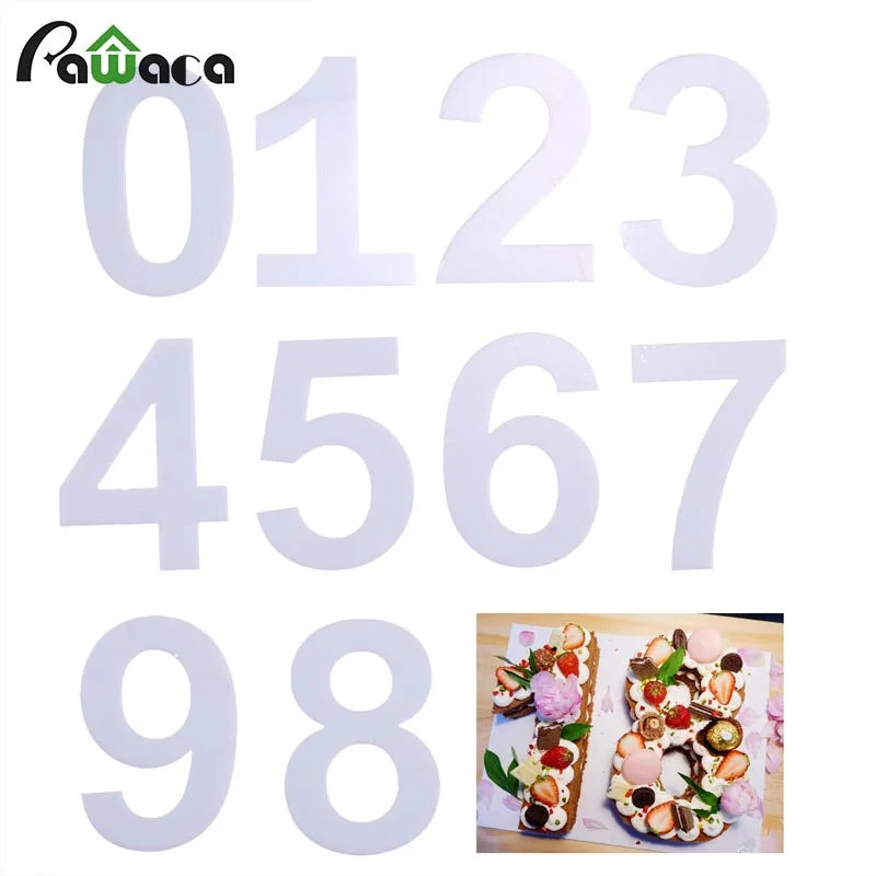 

10 pcs/set Large Size 0-9 Number Shape Sugar Fondant Cake Mold Cookies Cutter Paste Mold Cake Decorating Tools