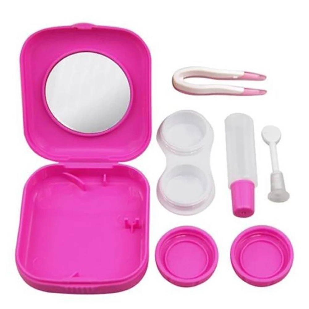 

Portable Contact Lens Case Cartoon Animal with Mirror Eye Care Kit Contact Lenses Box