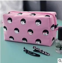 Kiitos square cosmetic bag series fresh and interesting canvas cosmetic bag