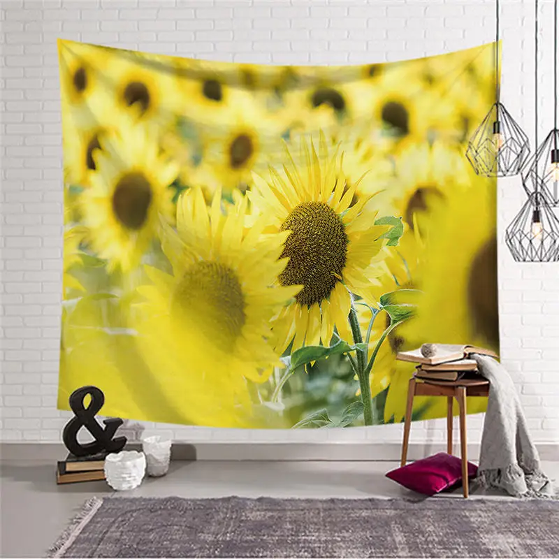 

Sunflower Tapestry Wall Hanging Colorful Camping Tent Travel Art Carpet Blanket Yoga Mat Beach Towel Home Decor