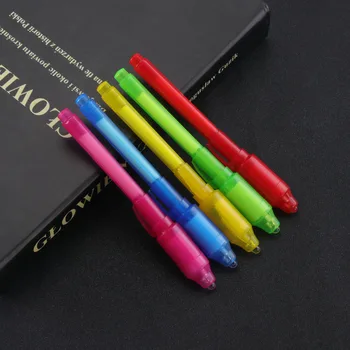 

1PCS Magic Highlighters Pen 2 In 1 UV Black Light Combo Creative Stationery Invisible Drawing Ink Pen Office School Supplies