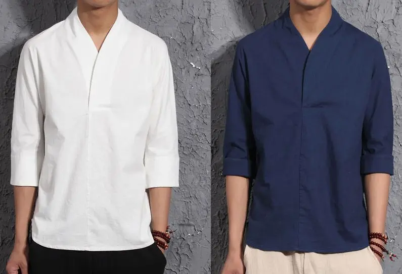 

cotton&linen tang suits shaolin monks kung fu shirts zen t-shirts lay meditation clothing wing chun uniforms blue/white