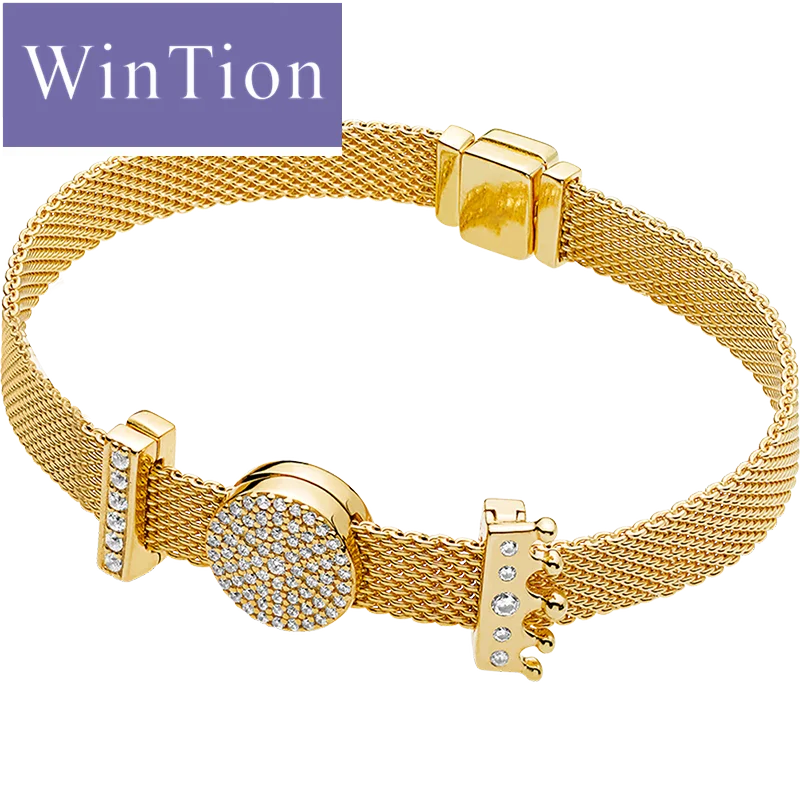 

WinTion PAN S925 Sterling Silver Bracelet Rose Gold Simple Elegant Luxury Bracelet Bracelet Couple Holiday Gift