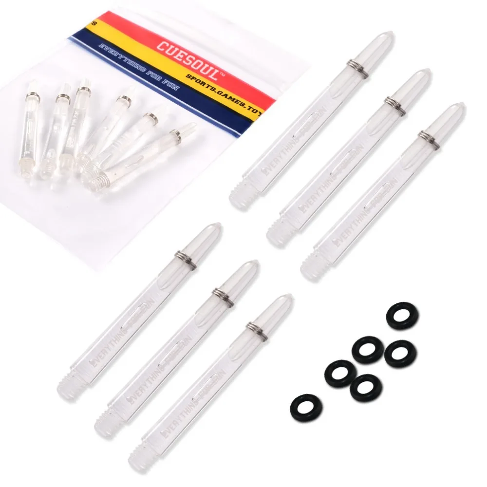 

CUESOUL 6Pieces PC Dart Shaft,Transparent Dart Shaft With Dart O'rings For Darts