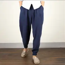 M~ 5XL Горячая новинка мужская одежда модные оригинальные штаны из льна и хлопка брюки ноги, галифе мешковатые брюки певицы костюмы