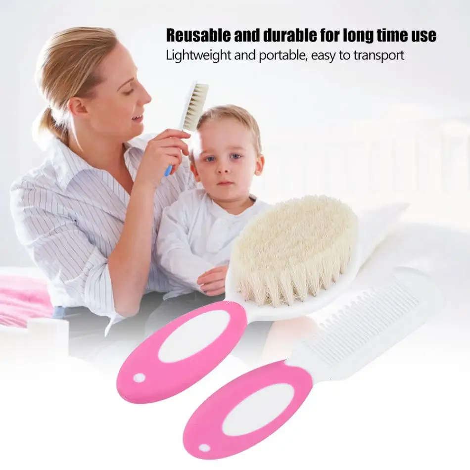 2Pcs/set Baby Hair Brushes Head Massager Baby Boy Girl Bath Brush Comb Set Portable Bath Wash Brush Newborn Baby Care Accessory