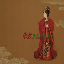Императрица период Красный великолепный Hanfu костюм театральный Легенда Mi yue-древний Qin императрица Xuan фото дом костюм принцессы