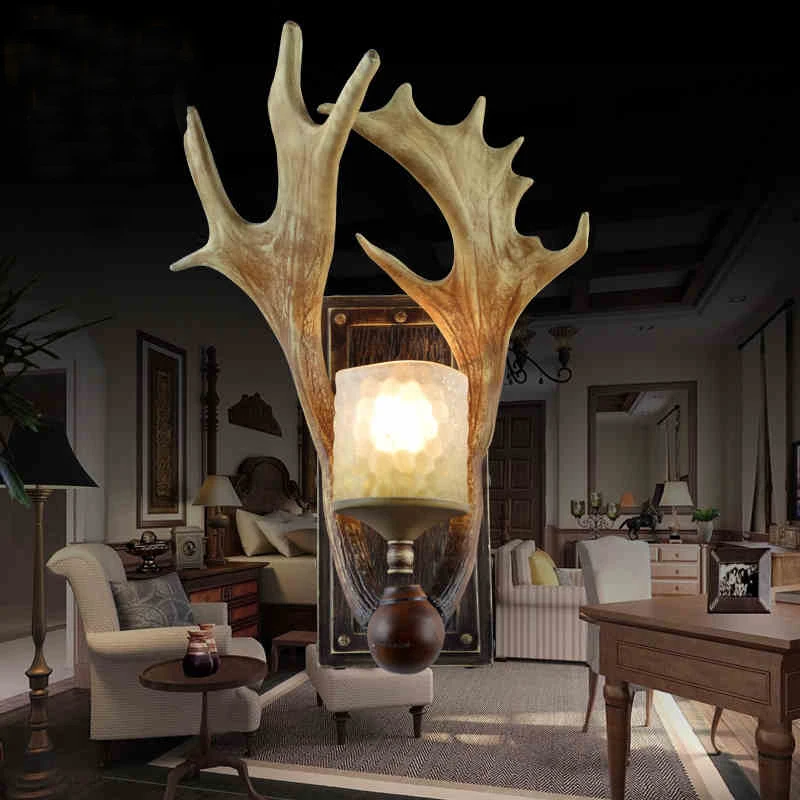 

2016 creative antlers villa living room bedroom background wall lamp Cafe special offer European Chinese restaurant lighting