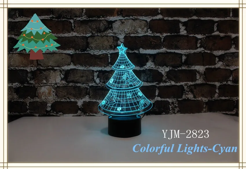 YJM-2823 удивительные в форме рождественской ёлки Ночник светодиодные праздничные лампы Национальный день ремесло настольные лампы для подруги подарок