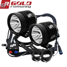 1 pair GOLDRUNWAY 30IX Motorcycle Headlights 30W 12V U3 Moto led Driving Spotlights 3mode Motorcycle headlamp spot head lights
