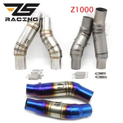 ZS Racing выхлопных газов для Kawasaki Z1000 2010 2011 2012 2013 2014 2015 2016 мотоцикл Выпускной контакт средняя Труба среднего звена разъем гонки