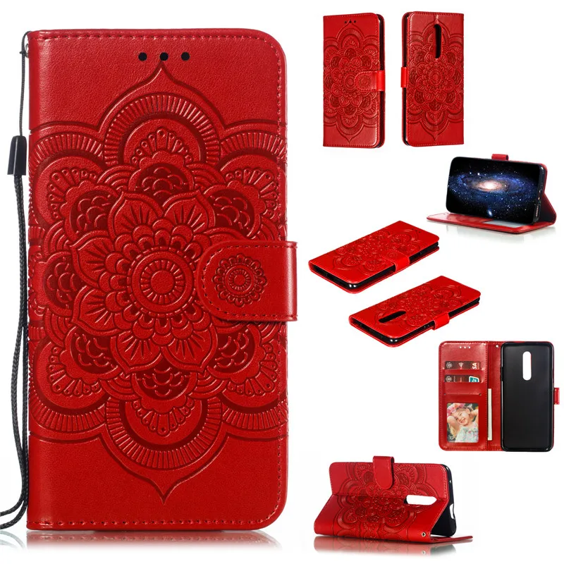 Coque 1 7pro Couples Simple Fashion Flower Leather Flip Wallet Case For font b Oneplus b