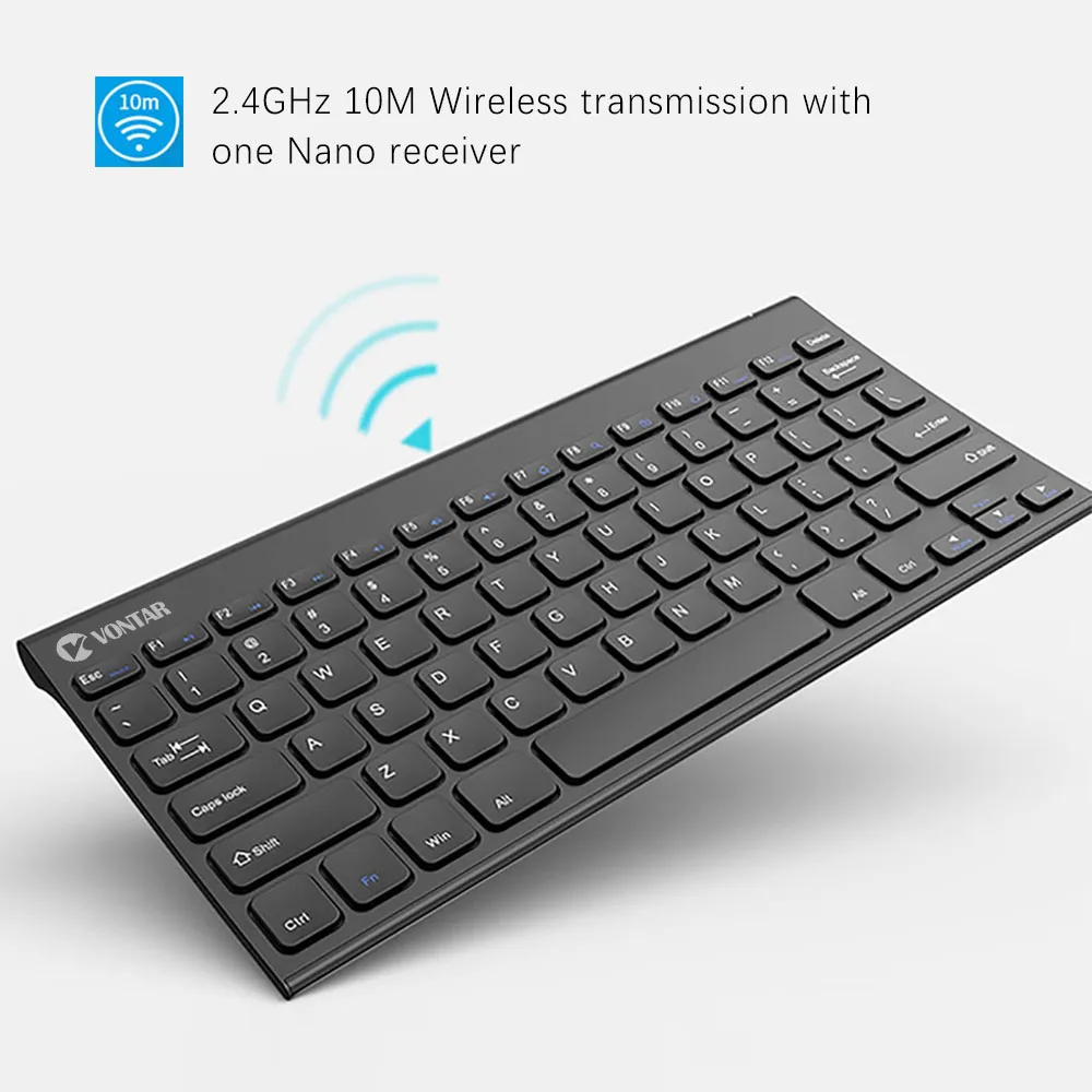 VONTAR K01 клавиатуры и M01 2 4 ГГц Беспроводной ультра тонкий Mute оптический Мышь комбо