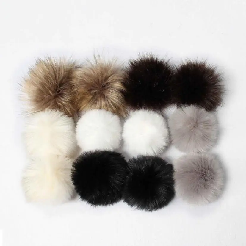 

snowshine YLWX DIY Faux Fox Fur Fluffy Pompom Ball for Knitting Hat Hats