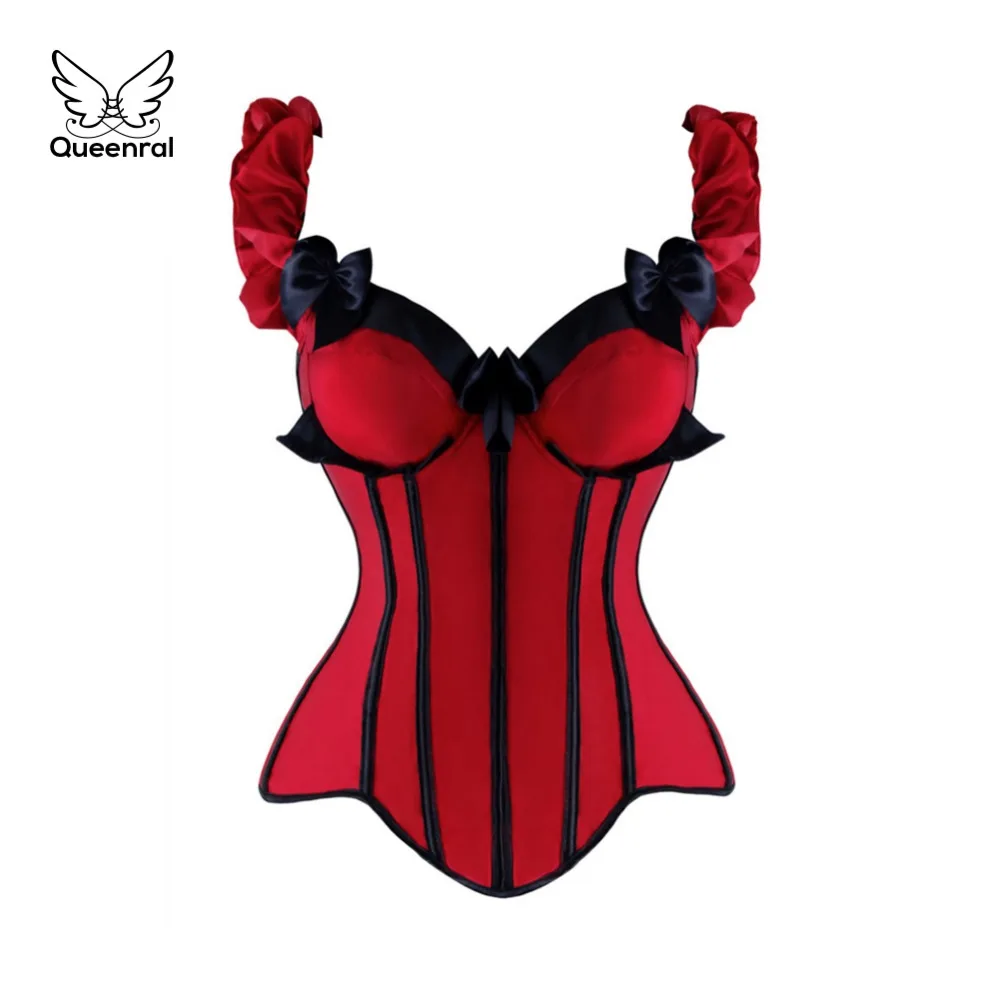 

corset waist trainer corsets steampunk sexy corselet bustiers gothic clothing modeling strap Stain Elastic Ruffled Straps corset