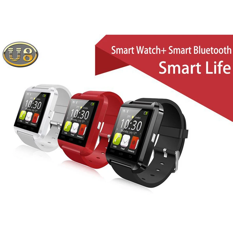 2019 New U8 Smart Watch Bluetooth Smartwatch U80 for IPhone 6 / 5S Samsung S6 / Note 4 HTC Android Phone Smartphones Android
