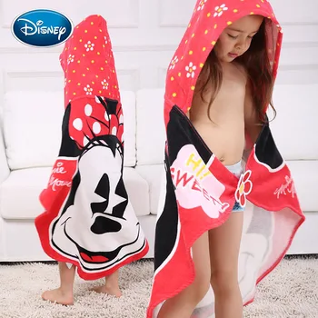 

Disney Boys Girl Bath Towel Cloak Cotton Children's Gauze Bath Towel Hooded Soft Cartoon Bath Towel