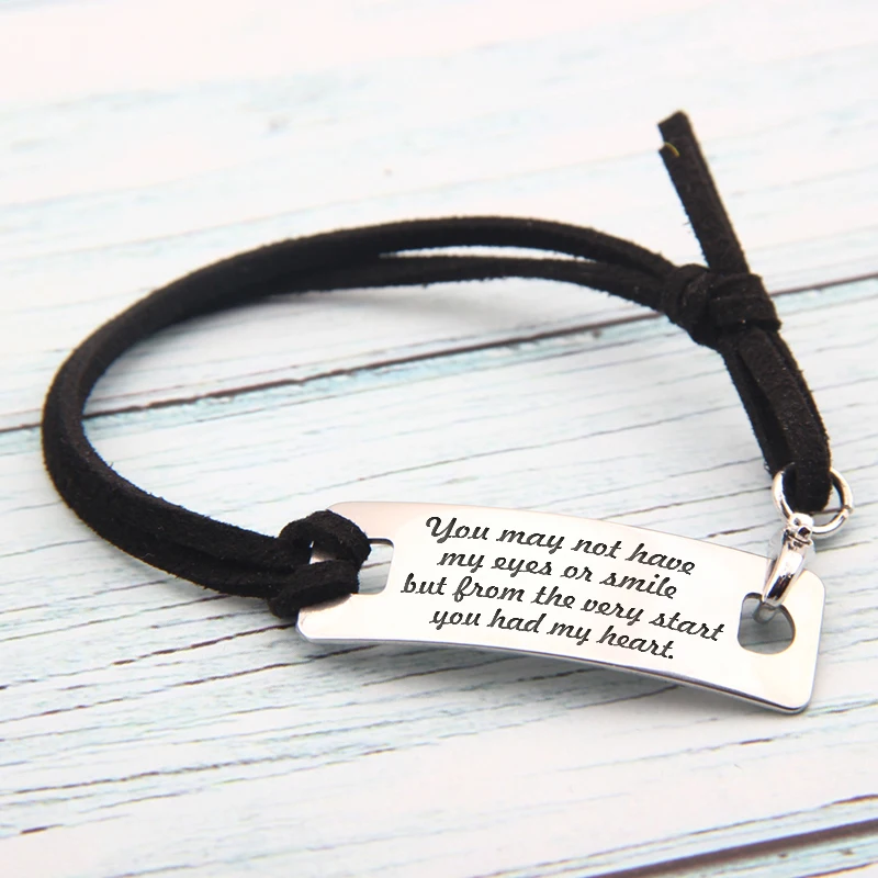 

You May Not Have My Eyes Or Smile But From The Very Start You Had My Heart Lovers Souvenir Couples Bracelet Memorial Jewelry
