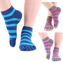1 пара Женские спортивные брюки для занятий йогой носки нескользящие полосатые леди тренажерный зал фитнес, пилатес носок с Силиконовый гель Профессиональный носок танцевальные защиты