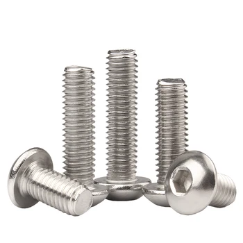 

50pcs M2 M2.5 Bolt A2-70 ISO7380 Hexagon Socket Button Head Screw Bolt SUS304 Stainless steel M2 M2.5 Length 3mm-20mm