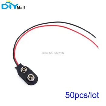 

50pcs/lot 9V Battery Holder Buckle Clip Snap Plug Cable Lead for Arduino