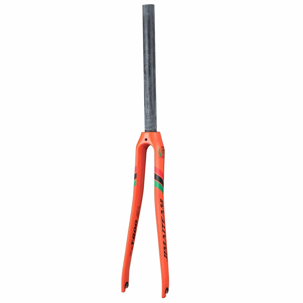 

2018 new JIMAITEAM full carbon fiber road bicycle front fork / dead flying bicycle front fork fork 700C 1-1 / 8 road bike orange