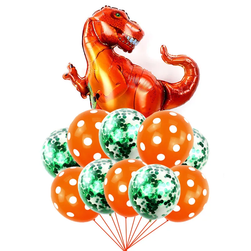 Динозавр номер фольга конфетти для воздушного шара латексные шары для мальчиков день рождения динозавры вечерние украшения мир Юрского периода джунгли вечерние украшения - Цвет: Dinosaur 1
