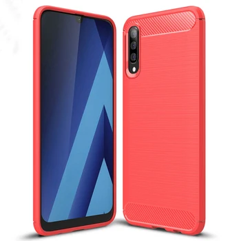 

50pcs/lot For Samsung Galaxy A30S A50 A70 Brushed Carbon Fiber Armour Rubber TPU Case For Galaxy A20E A2 Core A10 A30 A40