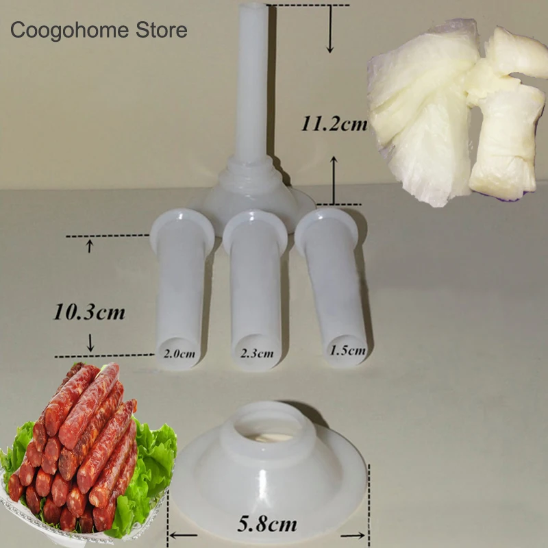 Оболочка для колбасы+ 4 шт./компл. Мясорубка разливочное сопло для шлифовальные машины для колбасных изделий для хот-догов корпуса для алюминиевые штранг-прессования мяса инструменты
