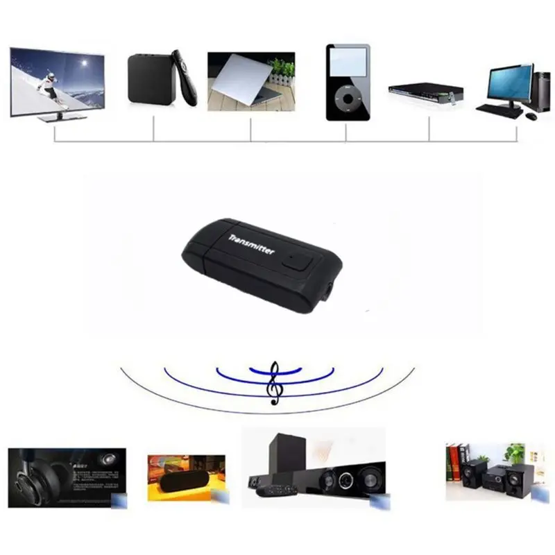 

Wireless Bluetooth 4.2 Transmitter 3.5MM Stereo AUX Music Adapter USB Dongle Receiver For TV Computer Phone Headphone Accessoory