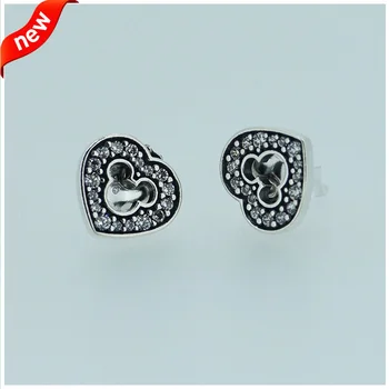 

CKK Silver 925 Jewelry Stud Earrings Mickey Silhouette Heart For Women Sterling Silver Earrings Wedding Gift