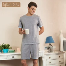 Летние повседневные пижамные комплекты для пар мужской короткий рукав o-образный вырез воротник футболка и шорты мужские хлопковый пижамный комплект плюс размер