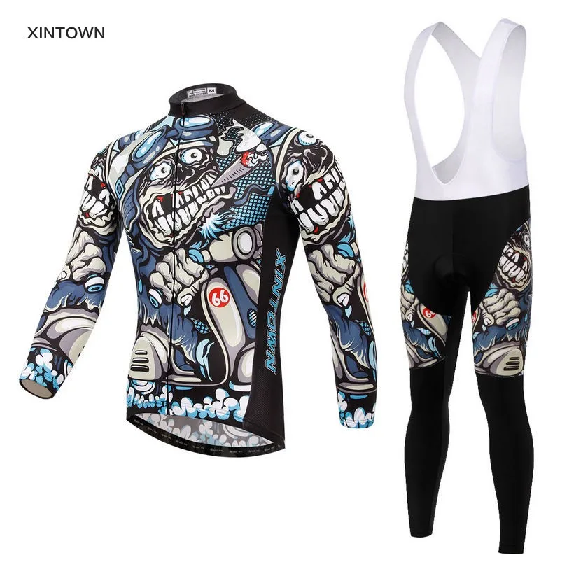 Xintown Mens font b Cycling b font font b Jerseys b font Set Long Sleeves MTB