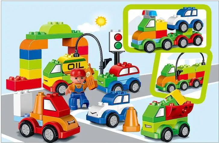 52 шт./компл. большие частицы пластиковых строительных блоков изменили развивающие игрушечные машинки для детей лучший подарок
