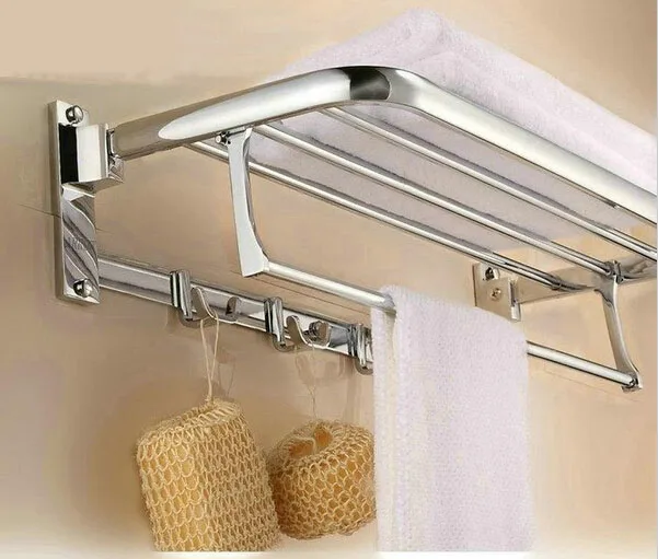 Free shipping 60cm hot stainless steel towel rack with single bar towel