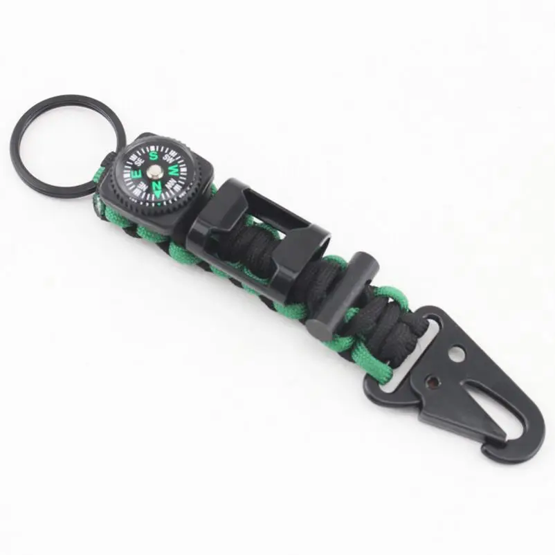 Woven Paracord Survival Kits Lanyard Keychain Keyfob with Carabiner