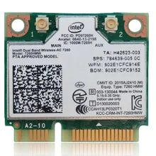 SSEA для Intel двухдиапазонный беспроводной-AC 7260 7260HMW 802,11 abgn 802.11ac Половина мини PCI-E wifi Bluetooth 4,0 Беспроводная карта