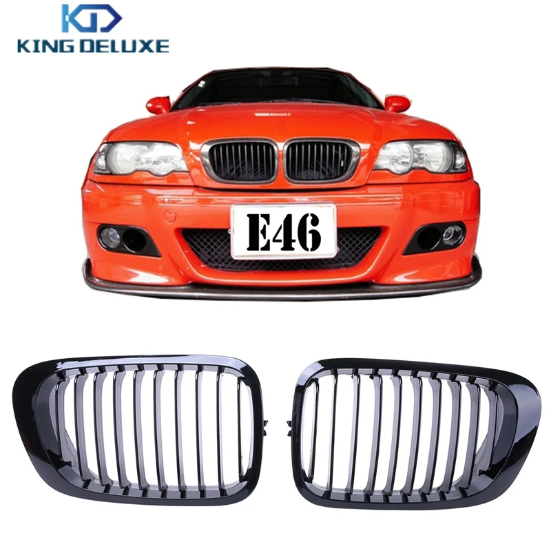 

2x Gloss Black Kidney Grills Front Grilles For BMW E46 3 Series 325Ci 330Ci 323Ci 328Ci M3 1999-2006 Coupe Convertible #P189