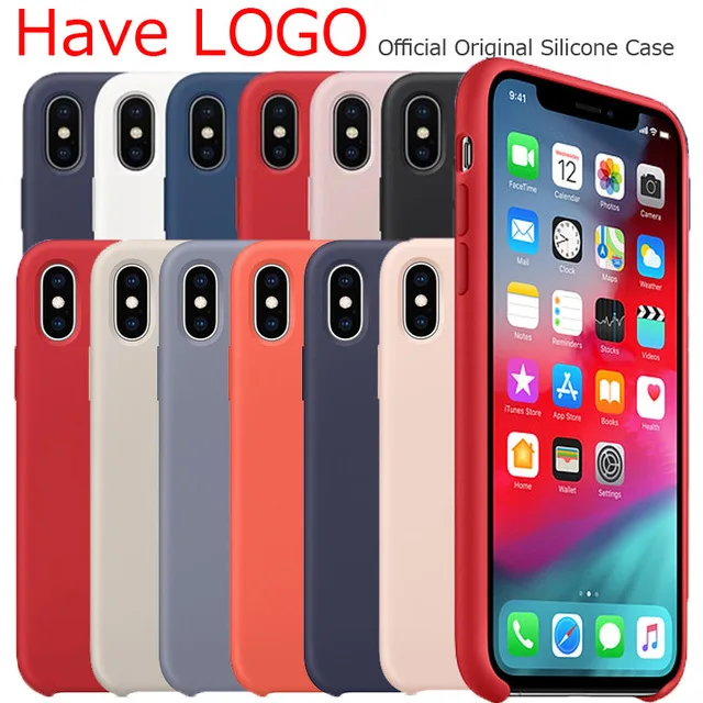 

Have LOGO Original Official Style Silicone Phone Case For iPhone XS MAX XR With Retail Box Cover For iphone7 8 X 6 6S Plus Case