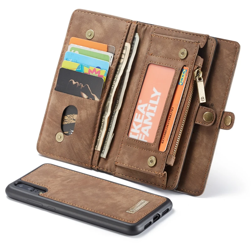 

Retro Leather Magnetic Zipper Wallet Case For Huawei P20,P20 Pro + Credit Card Slots Multi-function Case Huawei P20 Wallet Case
