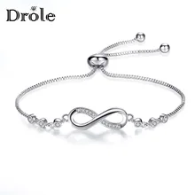 Серебряная подвеска Бесконечность браслет с подвеской регулируемый и Браслет Модные женские ювелирные изделия